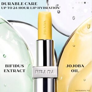 Prada beauty lip balm. 002 Banana yellow